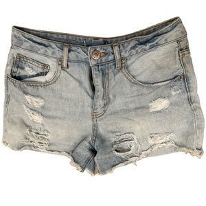 LIght wash distressed shorts Trendy y2k Womens size xs/sm